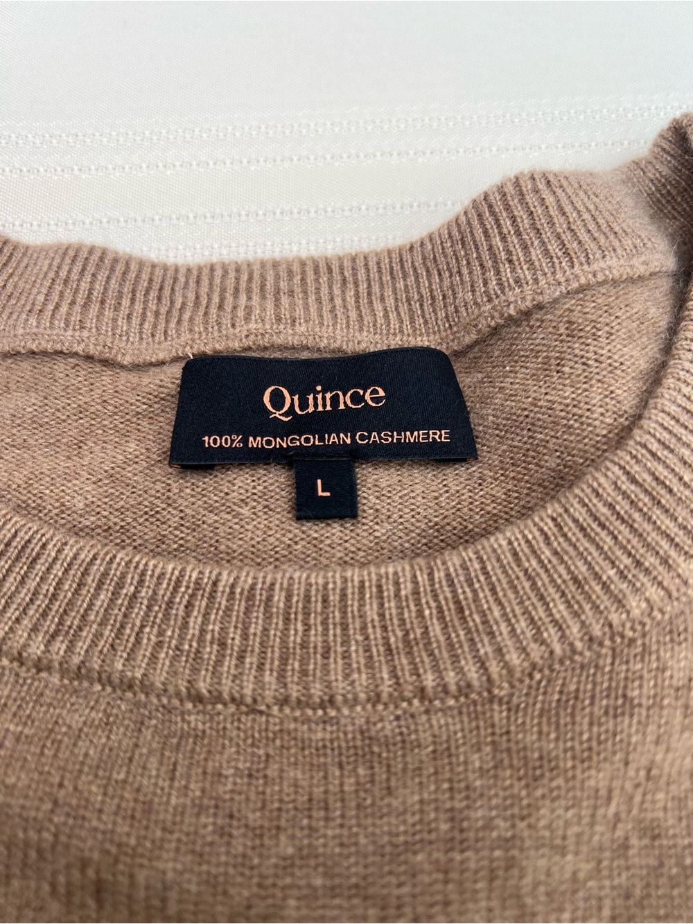Quince Mongolian Cashmere Crewneck Sweater Women L Teak Brown 100% Cashmere - Picture 9 of 10